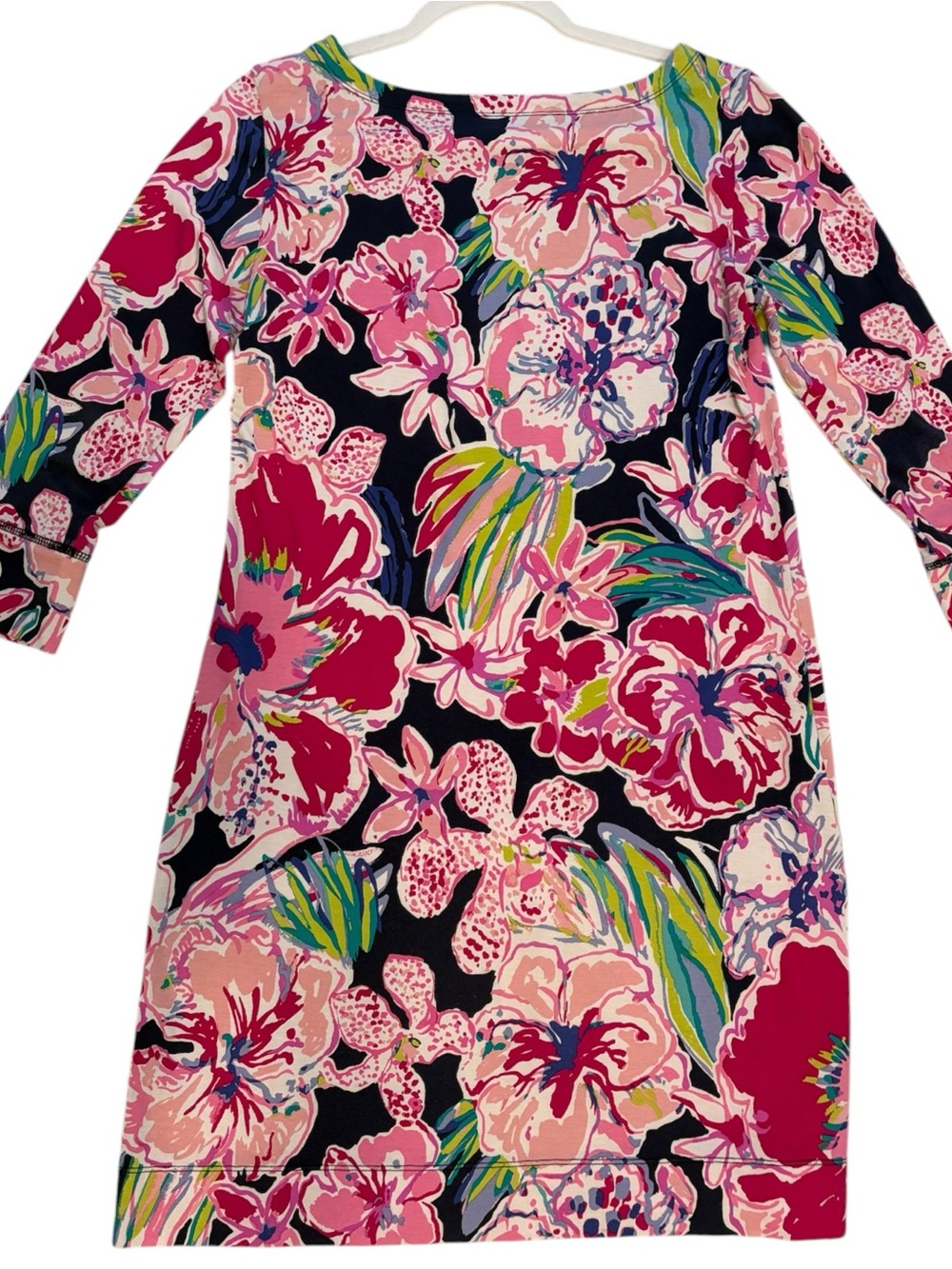 Lilly Pulitzer Pink Tropical Floral Shift Dress Medium Resort Coastal Preppy - Picture 3 of 9